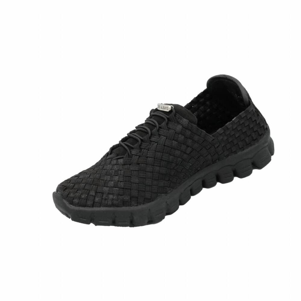 NEW ZEE ALEXIS women's danielle woven sneaker in black metal
